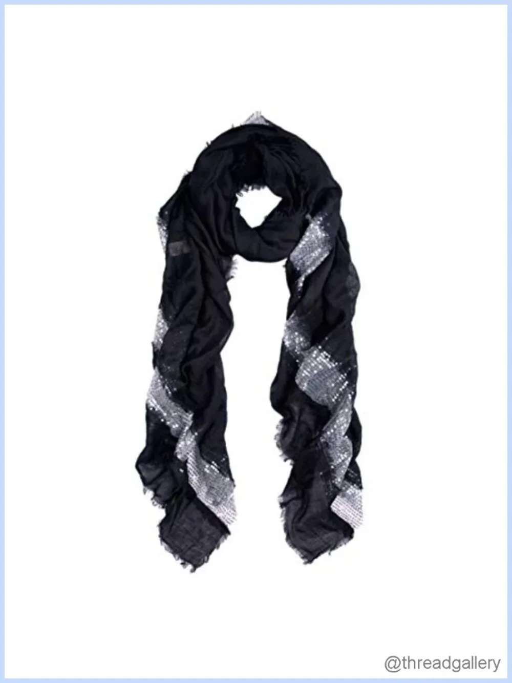Sequin Glitter Fringe Scarf Lightweight Viscose Rayon Wrap